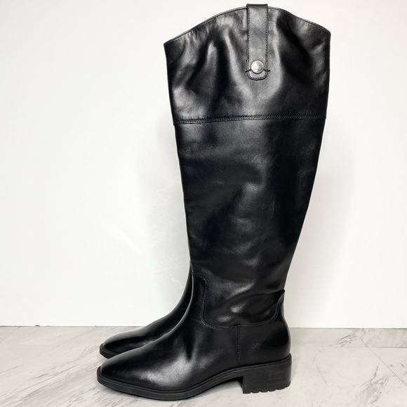 Sam Edelman Drina Ath Black Leather Riding Boot 7M - Picture 1 of 14
